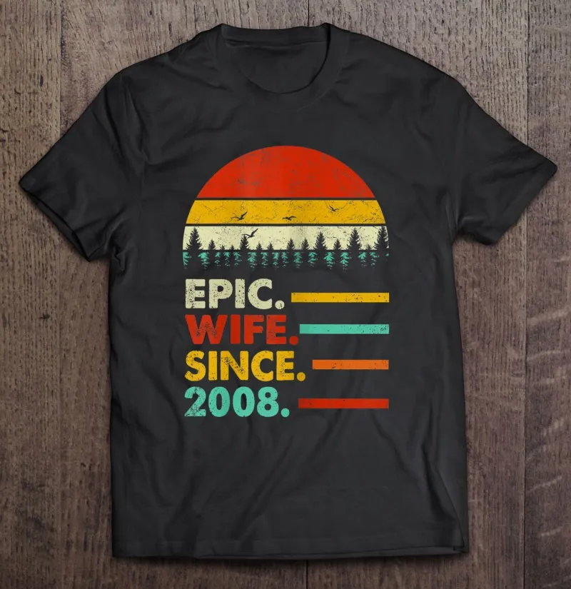 

Женская футболка 13-го юбилея, подарок эпической жене с 2008 года, Ver2, блузки, футболка, милая одежда для баскетбола, Мужская футболка