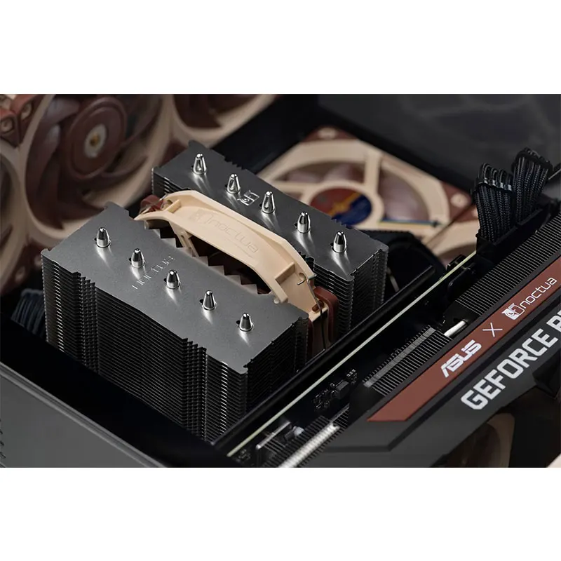Noctua NH-D12L Twin Towers 5 тепловых трубок Кулер для процессора с медным дном 4-контактный ШИМ Тихий охлаждающий вентилятор для LGA1700 115X 2011 AM4 AM5 (art.: 3920ca36cabb0) - 3920ca36cabb0