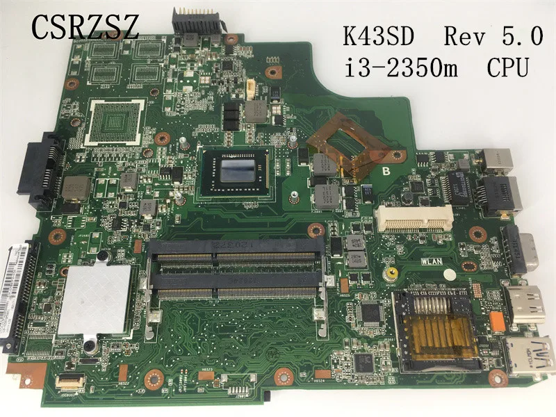 Материнская плата для ноутбука ASUS K43SD K43E REV 5.0 с процессором i3-2350m тест всех functins 100%