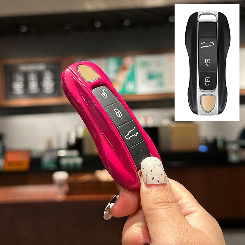 

Чехол для автомобильного ключа Ruby Star Color для Porsche 718 911 Macan Panamera Cayman Cayenne Boxster, сменный чехол для ключей, 3 шт., новый старый