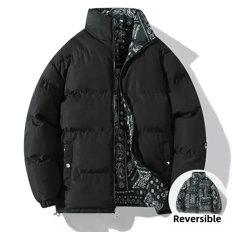 Amazon Лидер продаж двустороннее носимое хлопковое пальто для мужчин повседневная