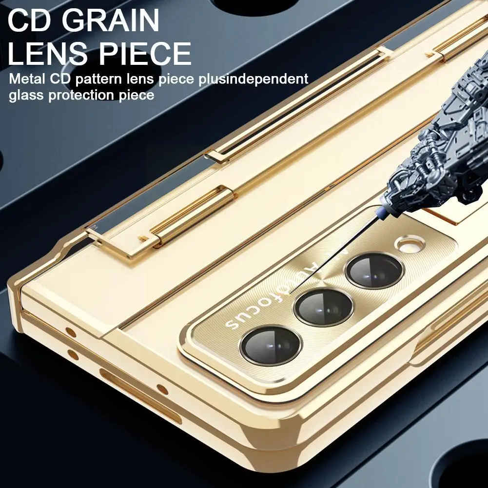 Ultra-thin Hinge Bracket Clear Cover For Z Fold 4 5g Folding Protective W22 Plating Lens Film Holster U8h6