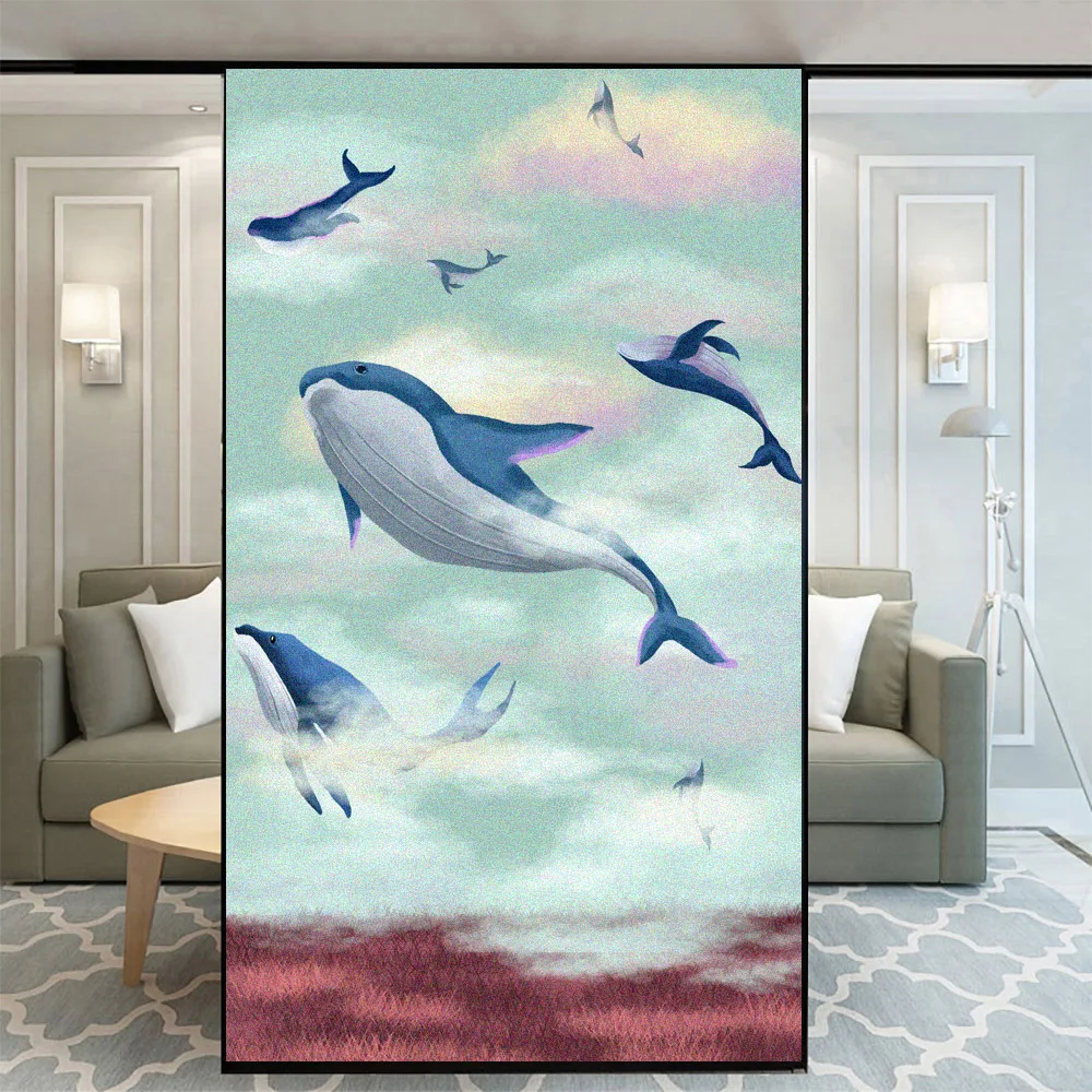 

Window Film Privacy Static Clings Stained Glass Non-Adhesive Anti-UV Protection Heat Control Door Stickers for Home