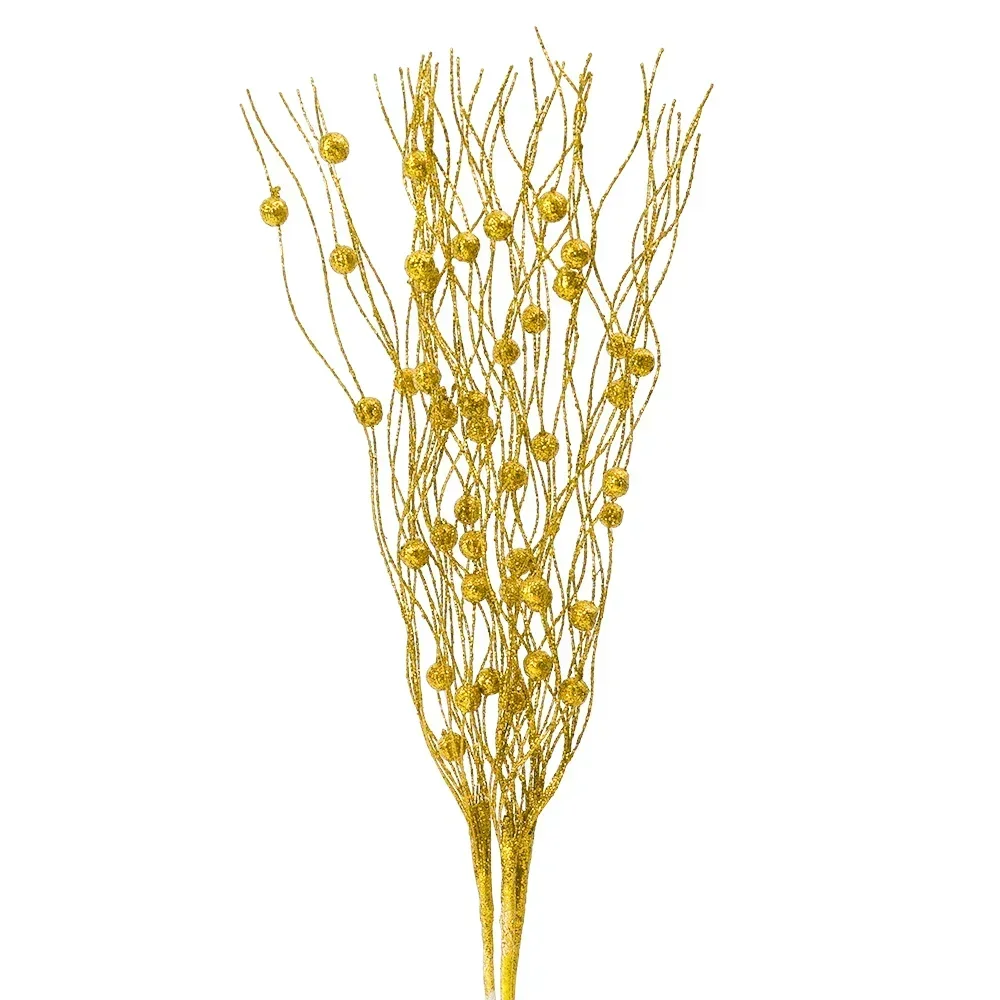 

Искусственные елочные ягоды золотые