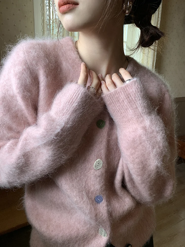 

Cashmere Sweater Women's Autumn and Winter New Design Sense Niche Retro Lazy Cardigan Knitted Coat sweaters for women