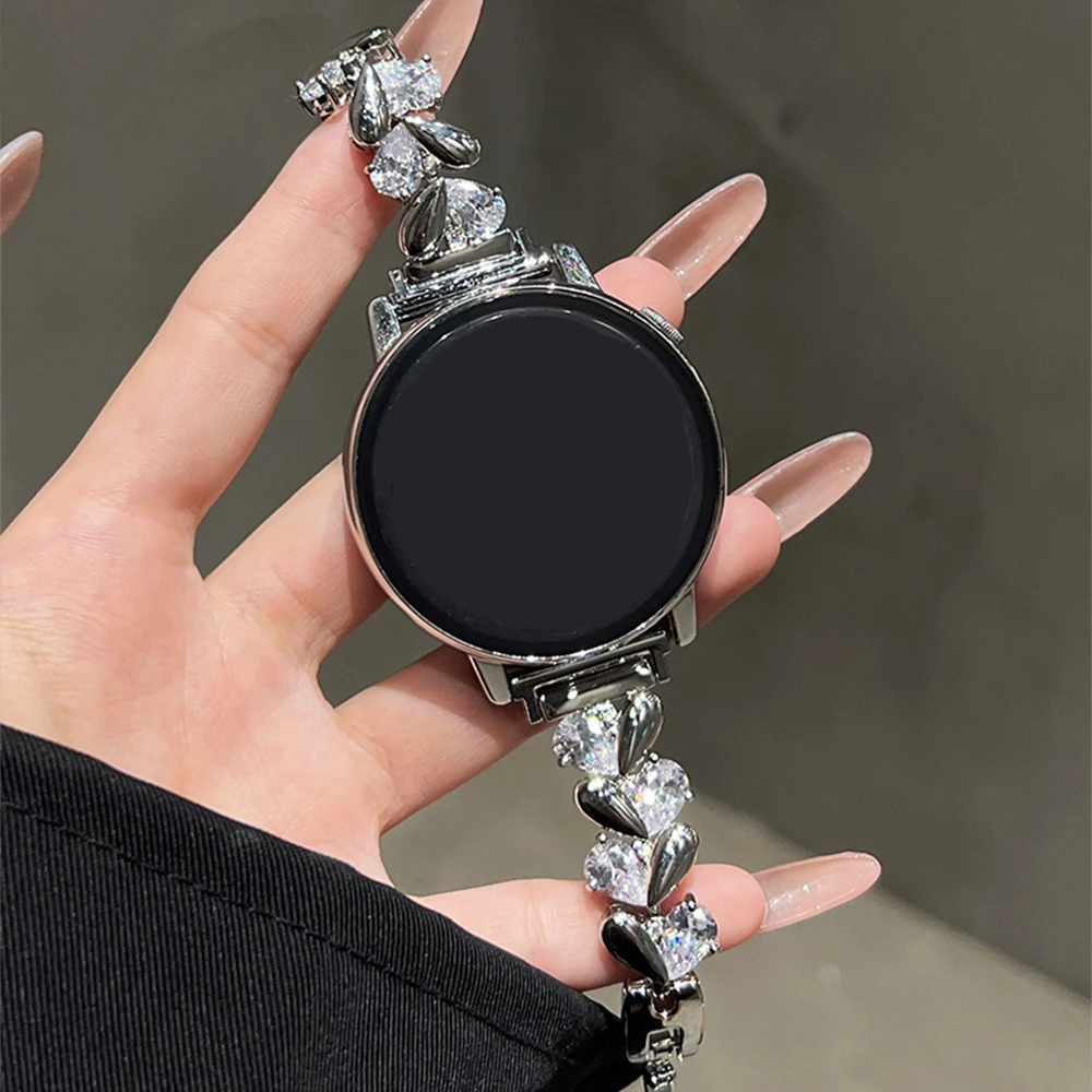 

20 22mm Jewelry Strap for Samsung Galaxy 5 4 40mm 44mm 4classic Active 2 Diamond Band for Huawei GT3 GT3pro GT2 46mm Amazfit GTS