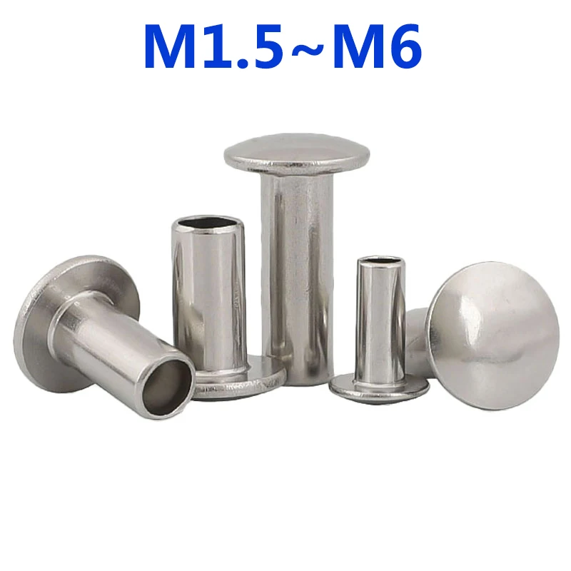

Half Hollow Rivet M1.5 M2 M2.5 M3 M4 M5 M6 304 Stainless Steel Flat Round Head Half Hollow Shank Rive Stainless Steel Rivet Nut