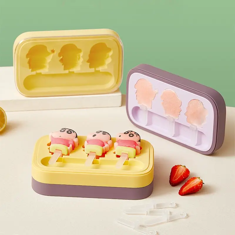 

Kawaii Crayon Shinchan Ice Mold Cartoon Cute Silica Gel Ice Cream Popsicle Supplementary Sorbet Mold Anime Kitchen Utensils Gift