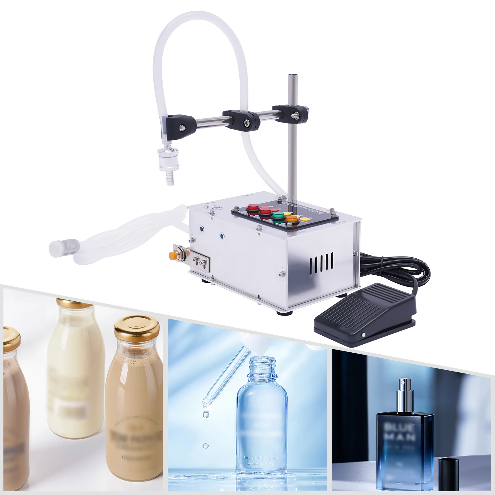 Digital Liquid Filling Machine, 0.17-101 Fl Oz Bottle Filler Machine with Intelligent Control Ports Diaphragm Pump