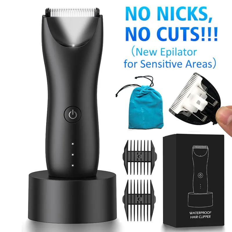 

Body Groomer for Private Parts & Pubic Hair Electirc Razor for Men, Wet and Dry Body Shavers with LED Body Trimmer Men Balls