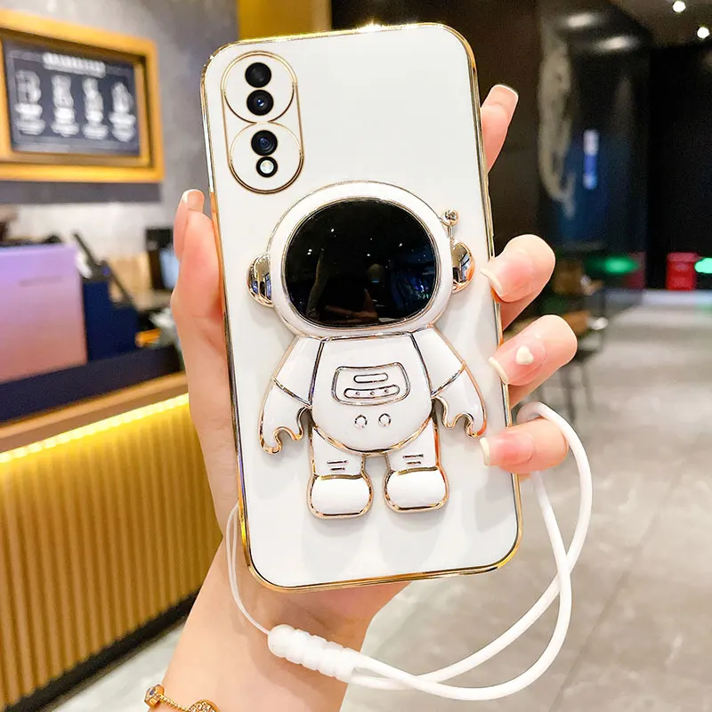 

Plating 3D Astronaut Holder Case For Honor 70 Silicone Cover For Honor 70 Pro Case Honor 70 Pro 20e 20s 20i 10i 20 Lite Fundas