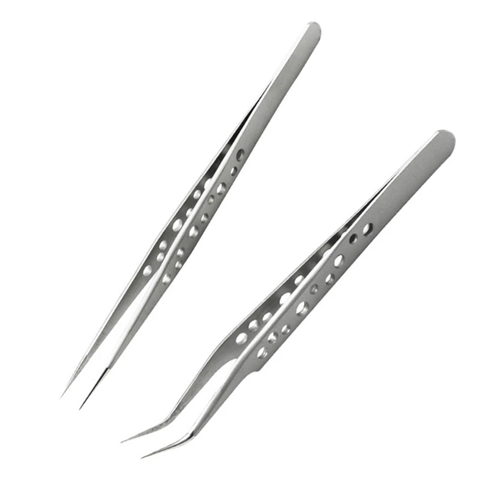 

Electronics Industrial Tweezers Anti-static ESD Curved Straight Tip Precision Stainless Steel Forceps SMD Phone Repair Hand Tool