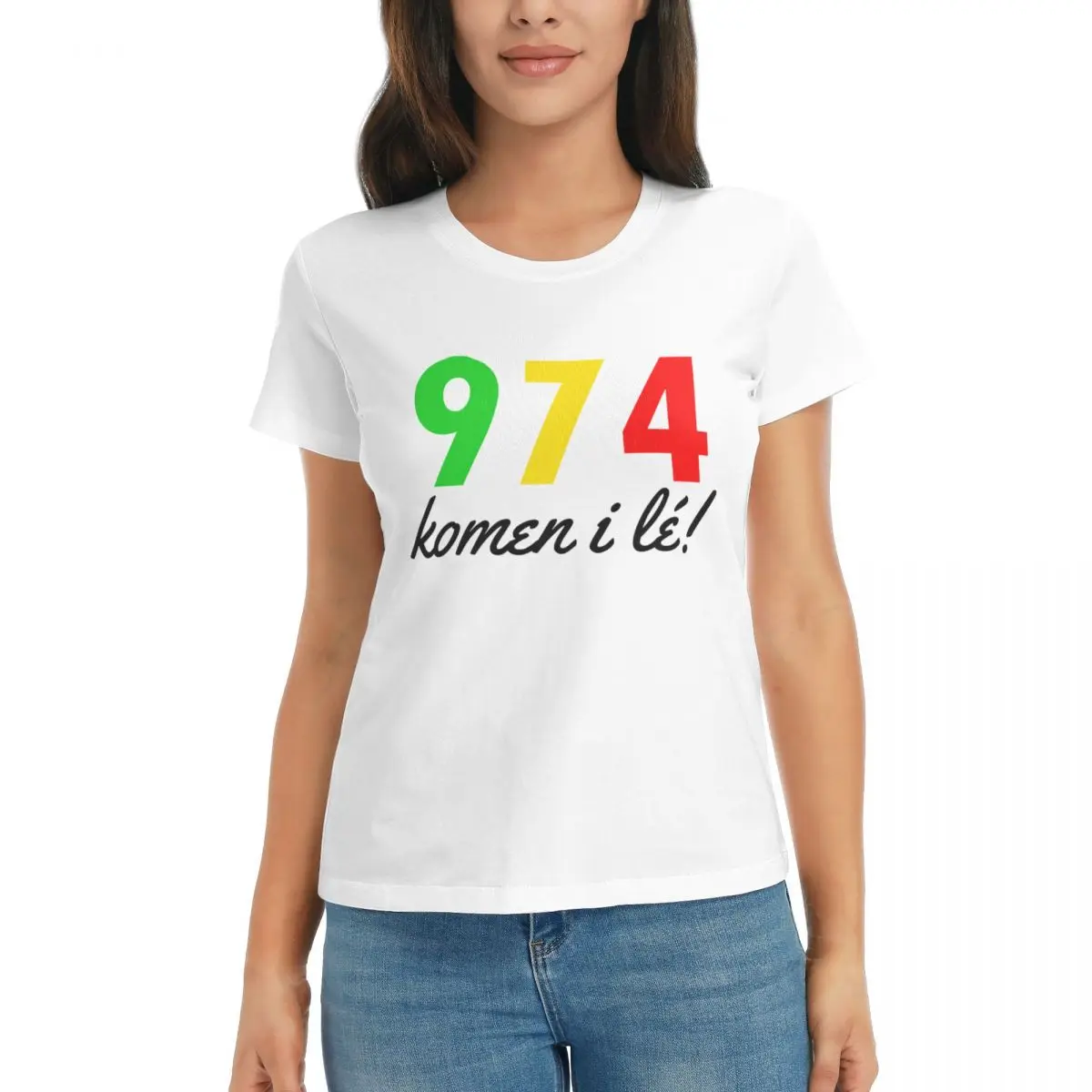 

974 Komen I Lﾩ M Stanx974 R248 Movement White Graphic Tees High grade Leisure Eur Size