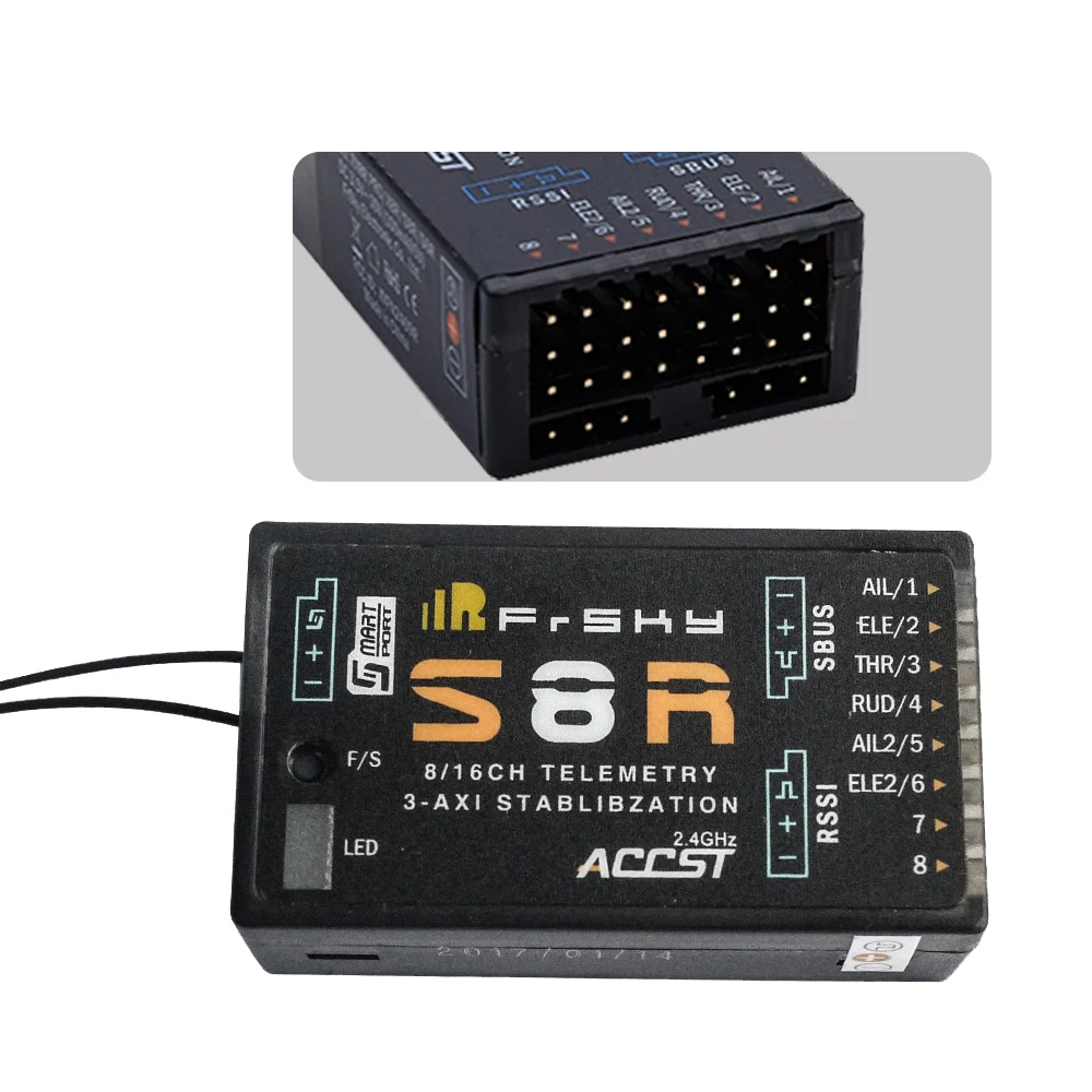 8/16 канальный приемник FrSky S8R RSSI PWM выход со встроенным 3-осевым гироскопом/R8 Pro 2,4 ГГц 8 высокоточных широтно-модульных каналов