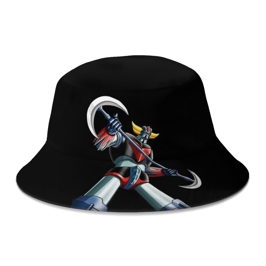 

Summer GOLDRAKE UFO Robot Grendizer Bucket Hat for Women Men Outdoor Travel Foldable Bob Fishing Hat Girls Boys Panama Sun Cap