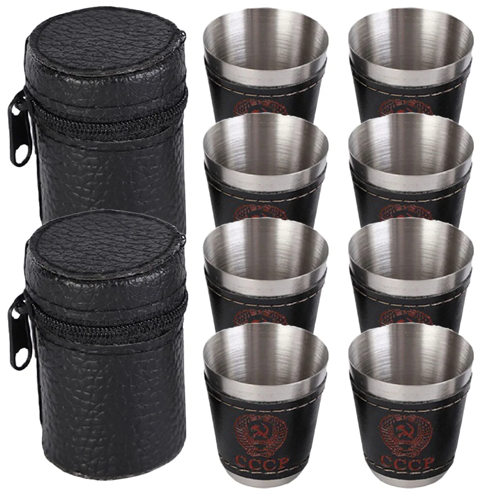 

Glasses Metal Cup Cups Shot Drinking Camping Stainless Steel Pint Beer Tumblers Martini Drink Water Tall Stackable Cocktail