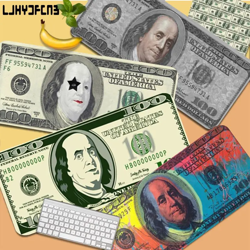 

Money Dollars Bill Cash Ben Franklin New Large Gaming Mousepad L XL XXL Gamer Mouse Pad Size For Game Keyboard Pad For Gamer