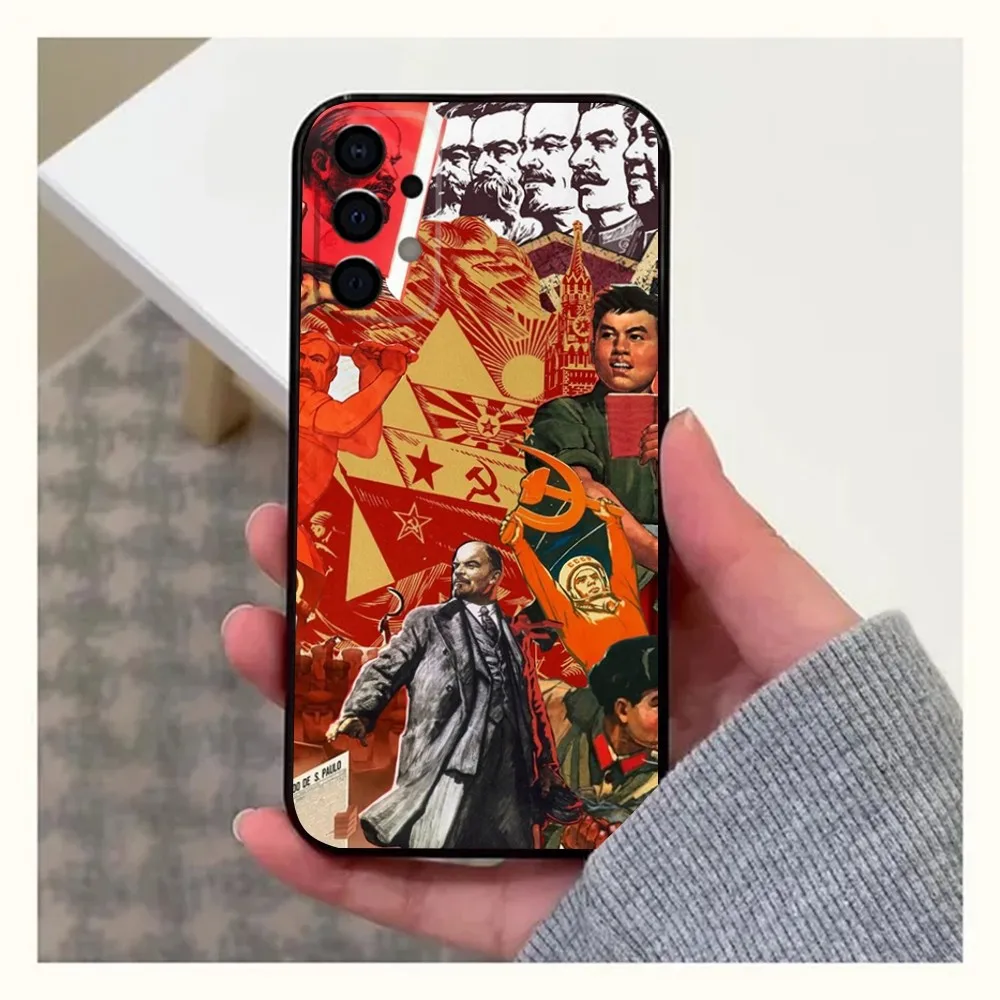 Чехол для телефона Stalin Marx Lenin Samsung Galaxy A20 A21s A22 A31 A32 A52 A53 A72 73 A80 A91 Мягкий черный чехол