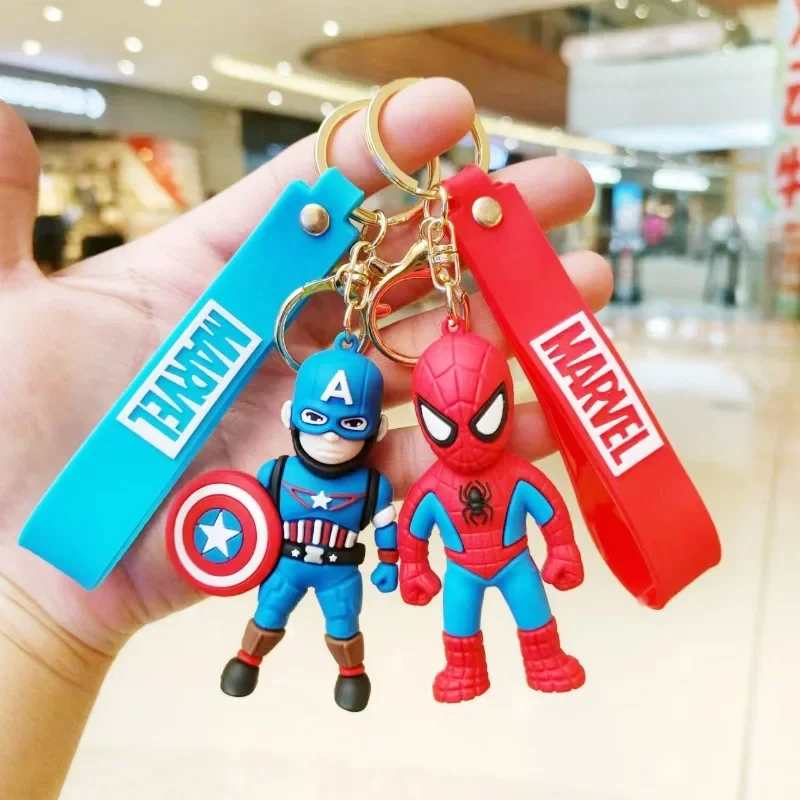 

Marvel Spider Man Cute Doll Pendant Action Figures Avengers Iron Man Captain America Keychain Bag Keyring Pendant Birthday Gifts