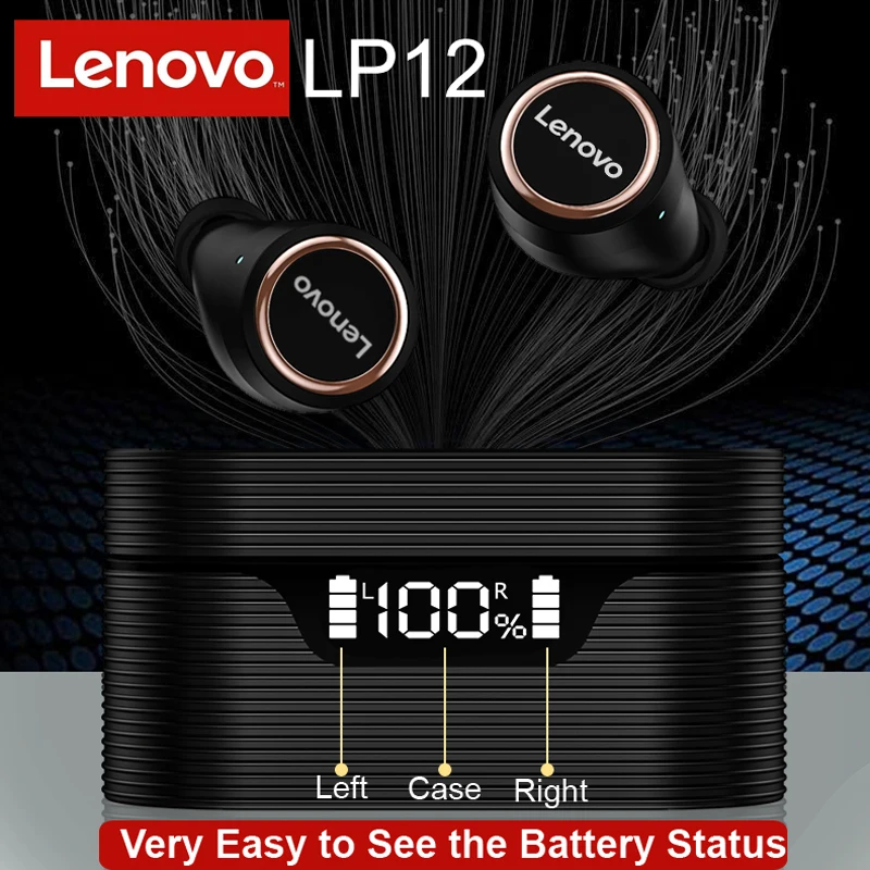 

TWS-стереонаушники Lenovo LP12 с поддержкой Bluetooth 5,0 и микрофоном