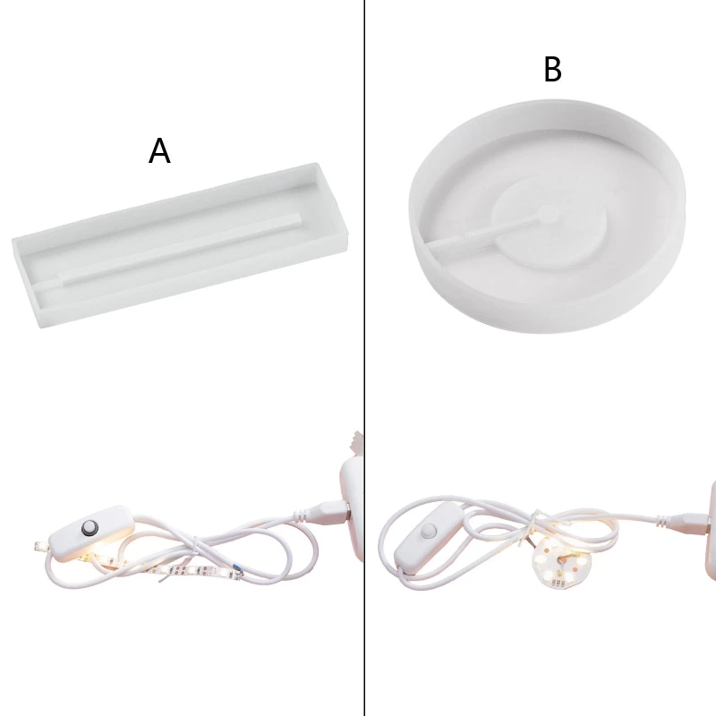 

Силиконовая форма для светодиодной подсветки, основание дисплея, круглые квадратные основания с USB-подсветкой, Набор для творчества «сдела...