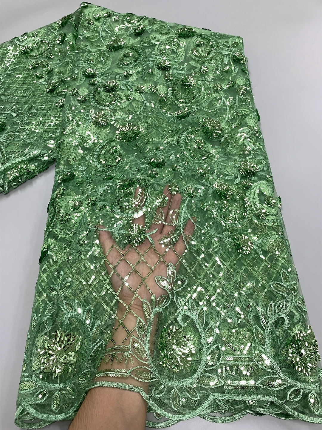 Черная африканская сетчатая кружевная ткань 2024 Высококачественная роскошная