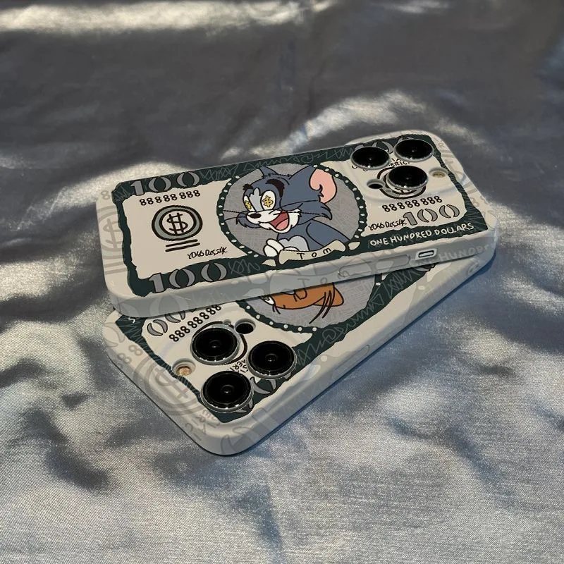 Dollar cat and mouse Phone Case for OPPO Reno 5 6 7 7Z 8 8T F9 F11 R15 R17 Find X3 X5 Se Pro 5G Glossy HD Hard PC Cover