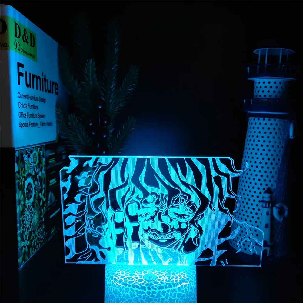 

Demon Slayer Giyuutarou 3D Night Light Decor Led Lamp Visual Lighting Illuminator Bedroom Kimetsu no Yaiba Anime Cartoon Lampara