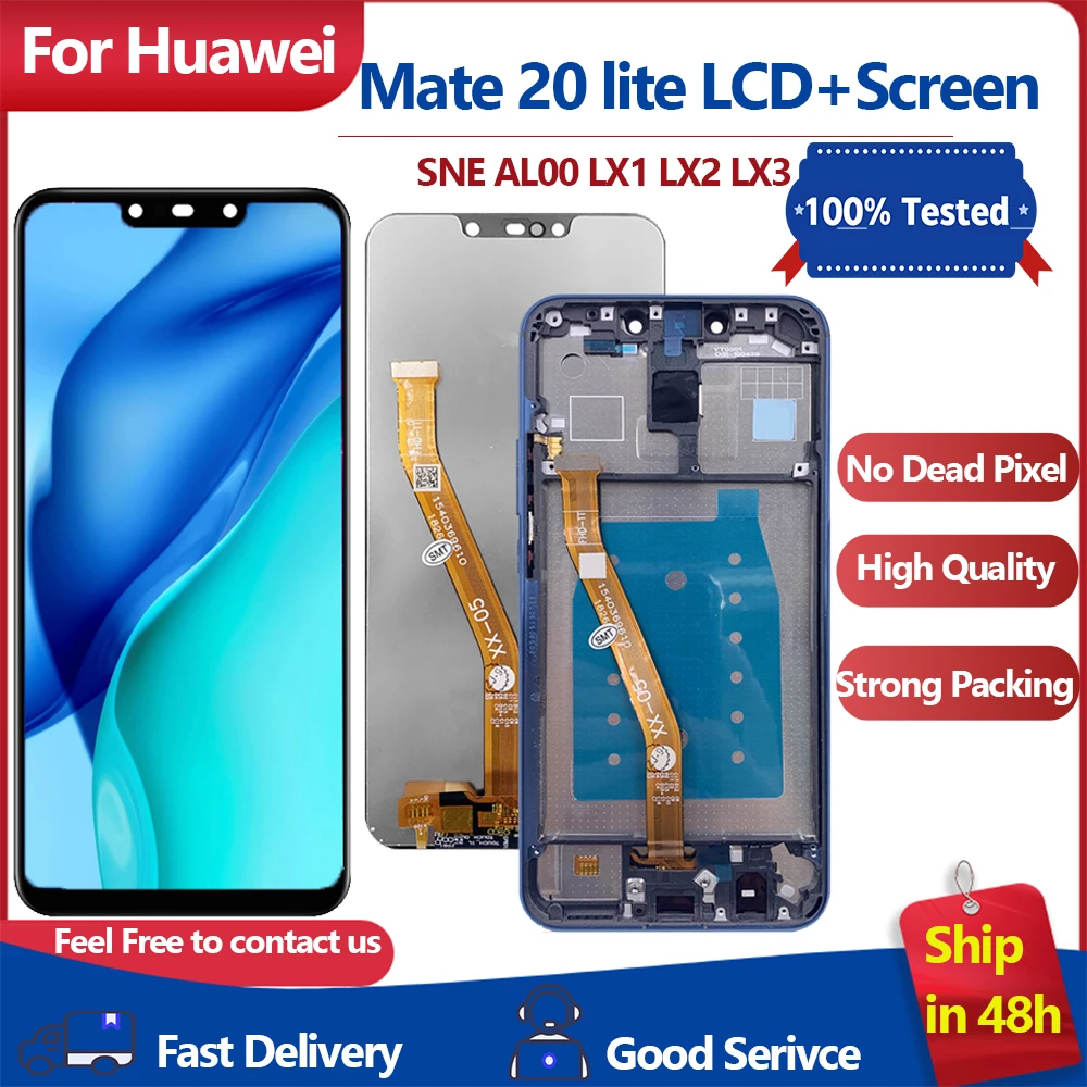 ЖК-дисплей для Huawei Mate 20 lite SNE AL00 LX1 LX2 LX3, дисплей с сенсорным экраном и дигитайзером в сборе с рамкой, 6,3 дюйма