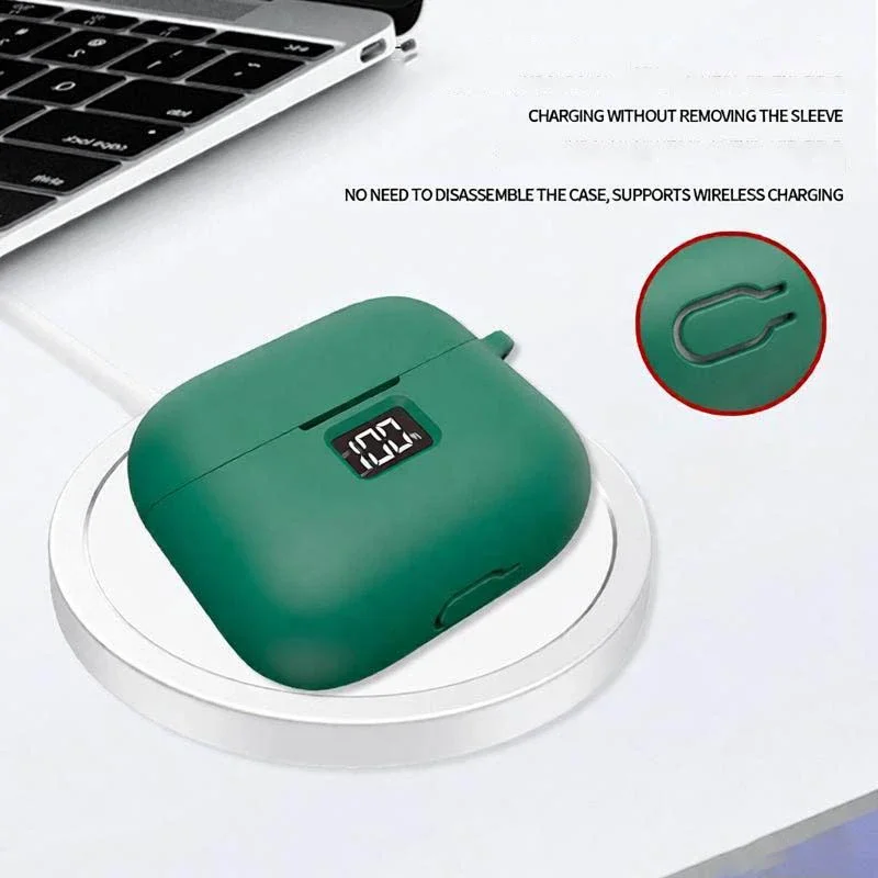 Фото Чехол Skinlee для Oraimo AirBuds 4, однотонный, из жидкого силикона, противоударный, для Oraimo AirBuds 4, задняя крышка №3