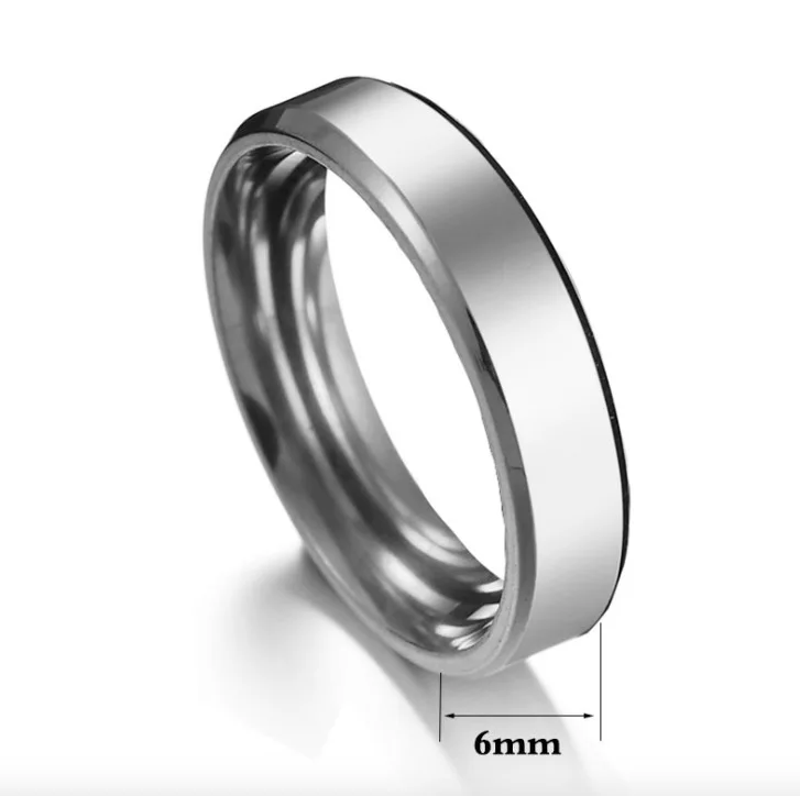 

LVR1 Ring Temperament Fashion 6mm Width Stainless Steel Couple Ring For Men Woman Party Jewelry Birthday Gifts