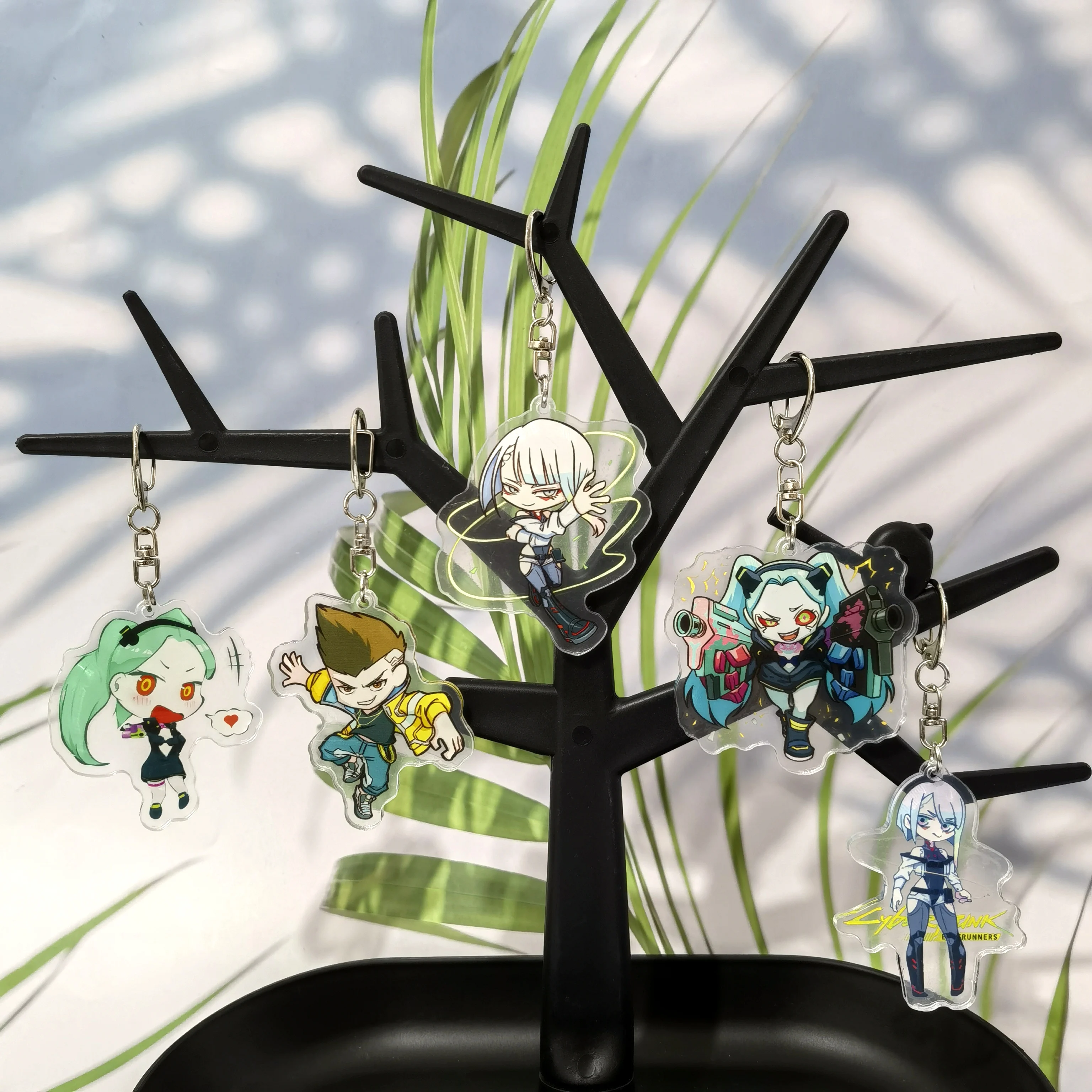 

Anime Cyberpunk Edgerunners Acrylic Figure Lucy David Martinez Rebecca Kawaii Cartoon Couple Pendant Keyring Car Keychain Gift