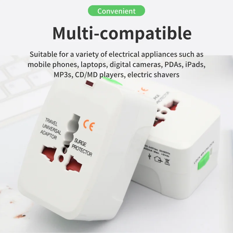 Универсальный дорожный адаптер Type-C многофункциональный портативный с двумя