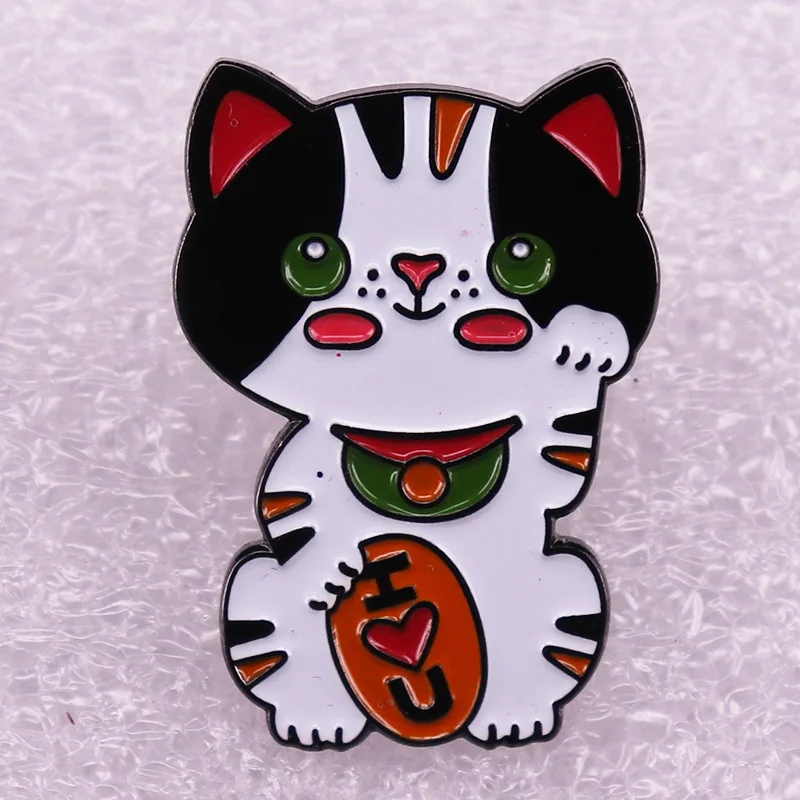 

Cute Lucky Cat Jewelry Gift Pin Wrap Garment Lapel Fashionable Creative Cartoon Brooch Lovely Enamel Badge Clothing Accessories
