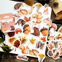 46pcsbox lovely autumn forest animals stickers cartoon sticker diy diary stationery sticker for childrene diy stickers