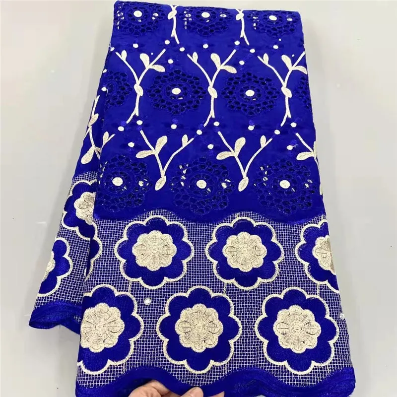 

Швейцарская Ткань 5 ярдов, новейшая вышивка из тяжелых бусин, африканская вуаль из 100% хлопка, кружево, популярный Дубайский стиль для свадеб...