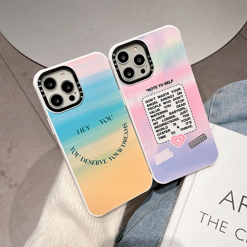 

Ins Cute Cartoon Colorful Letter smiley Phone Case For iPhone 11 12 13 Pro Xs Max Xr X 7 8 Puls Shockproof Silicone Soft Cover