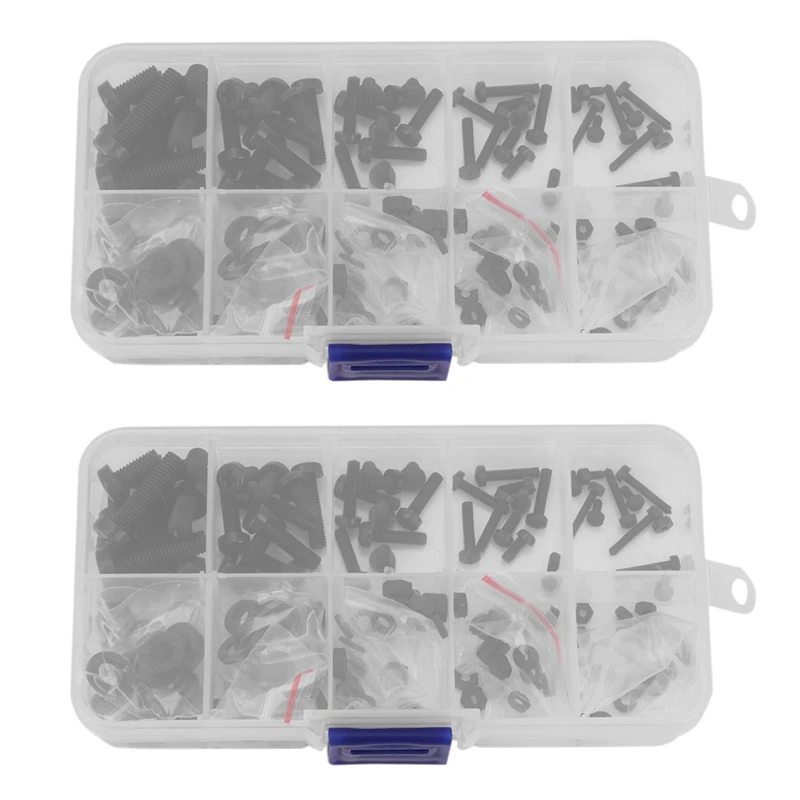 

JFBL Лидер продаж 300 шт. M2 M2.5 M3 M4 M5 нейлоновая стандартная Гайка Набор прокладок в ассортименте черный