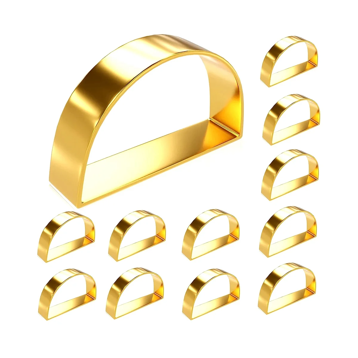 

12 Pcs Napkin Rings,Napkin Rings Decor for Valentine,Mothers Day,Thanksgiving,Christmas,Anniversary Dinners Gold