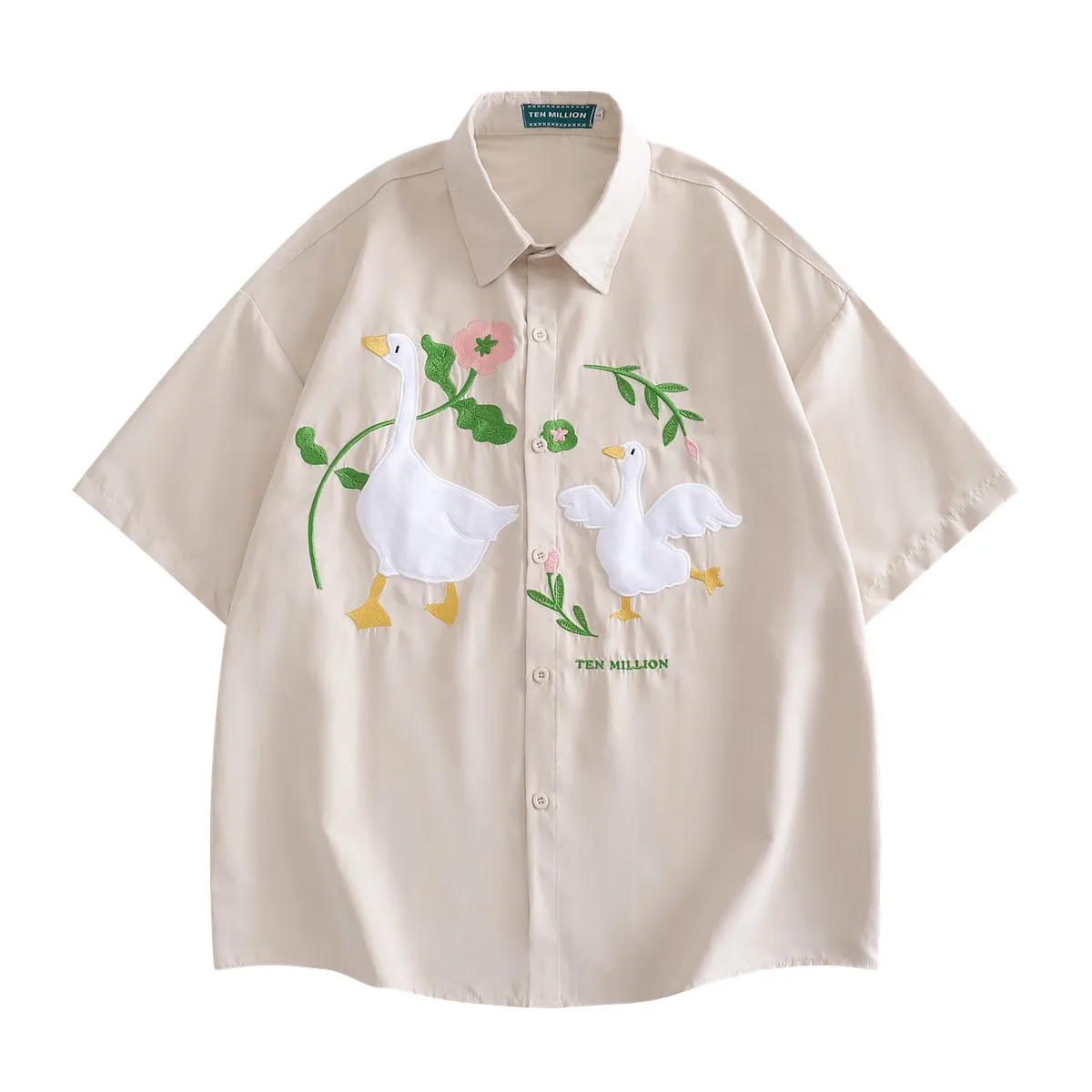 

Милая летняя Свободная рубашка с коротким рукавом и плюшевой уткой