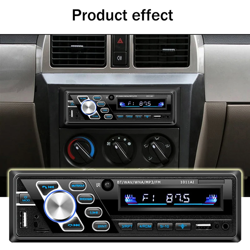 Автомобильный радиоприемник 24 В AUX FM USB TF карта цветная Кнопка OLED Авторадио 1Din ISO