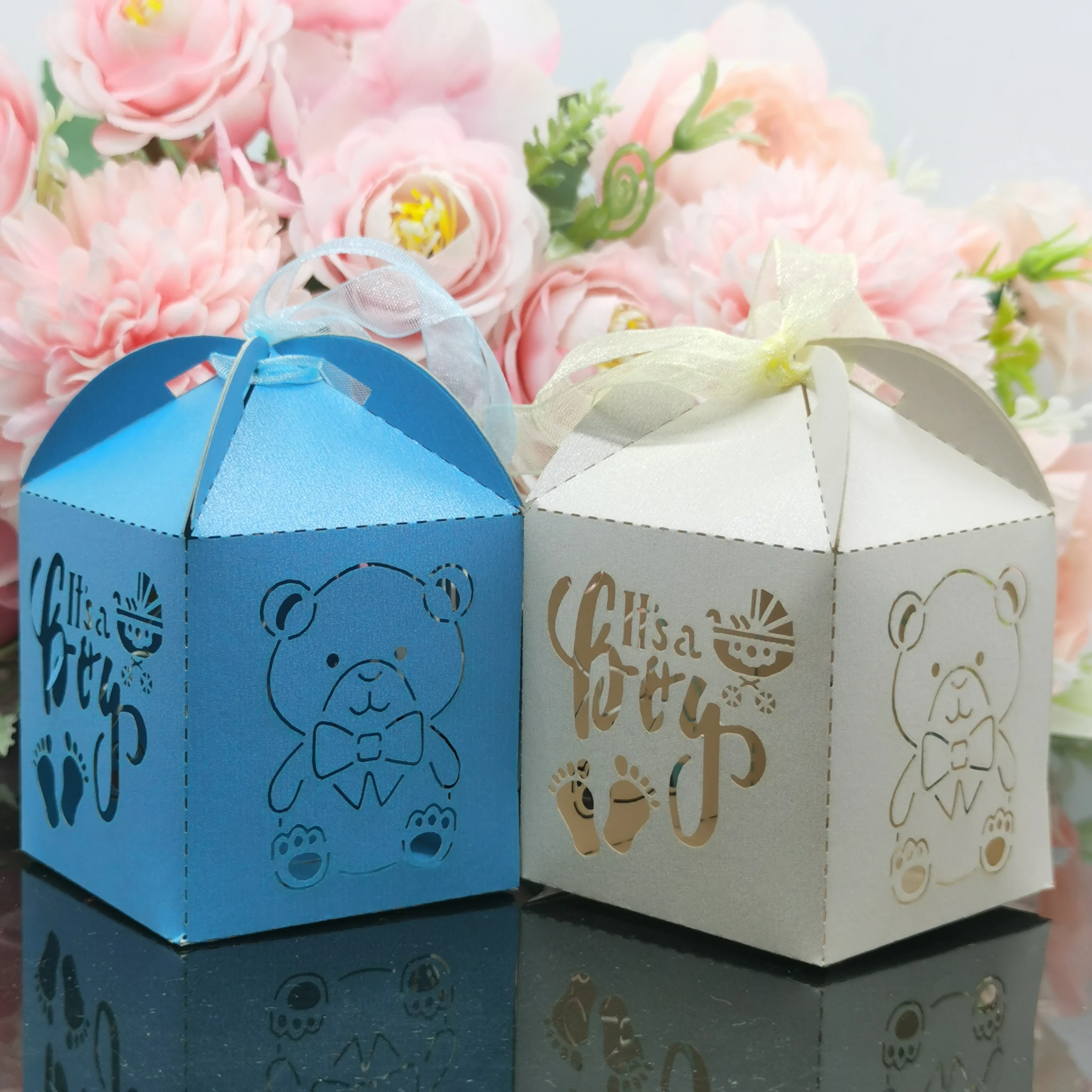 50 шт. коробка для конфет с мишкой Тедди детского праздника украшение мальчика