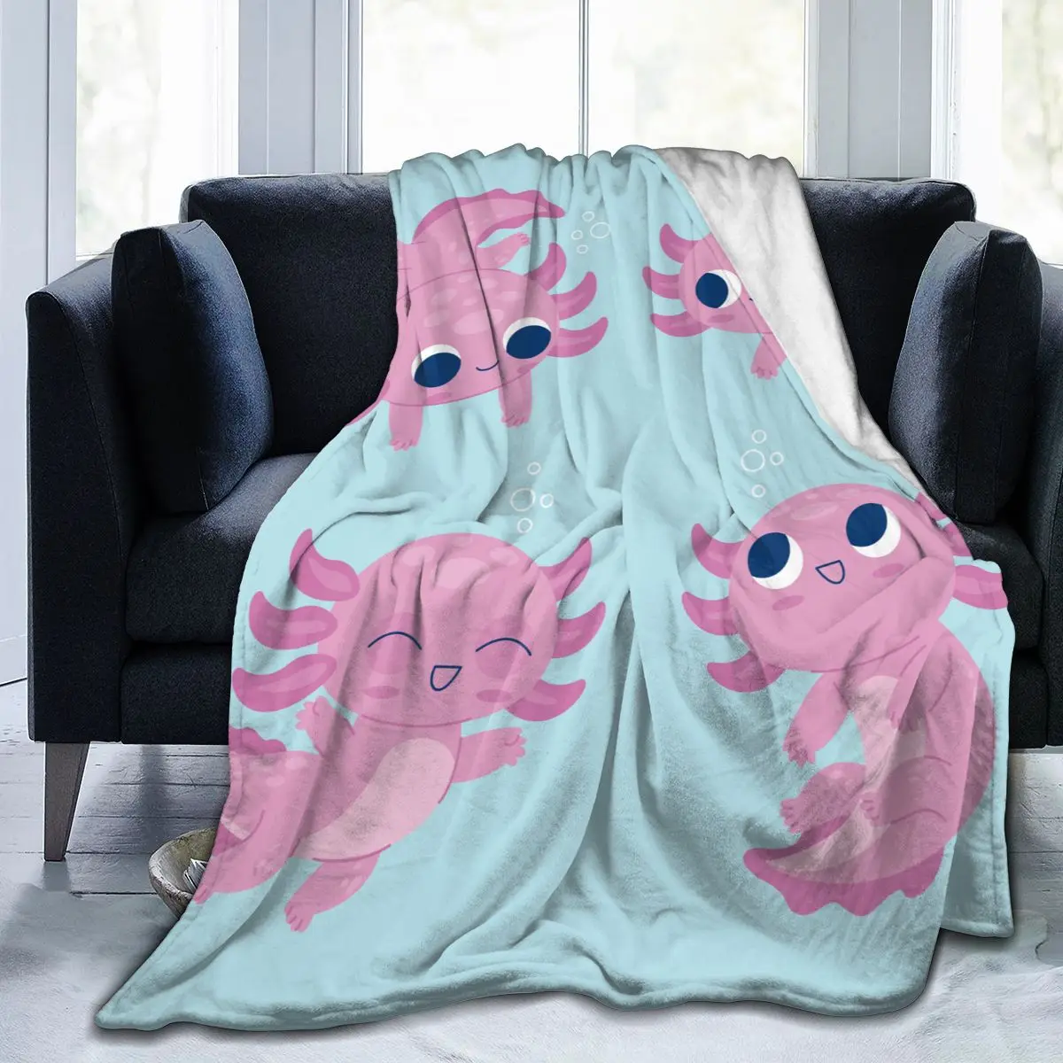 

Soft Warm Flannel Blanket Ajolote Collection Cute Travel Portable Winter Throw Thin Bed Sofa Blanket