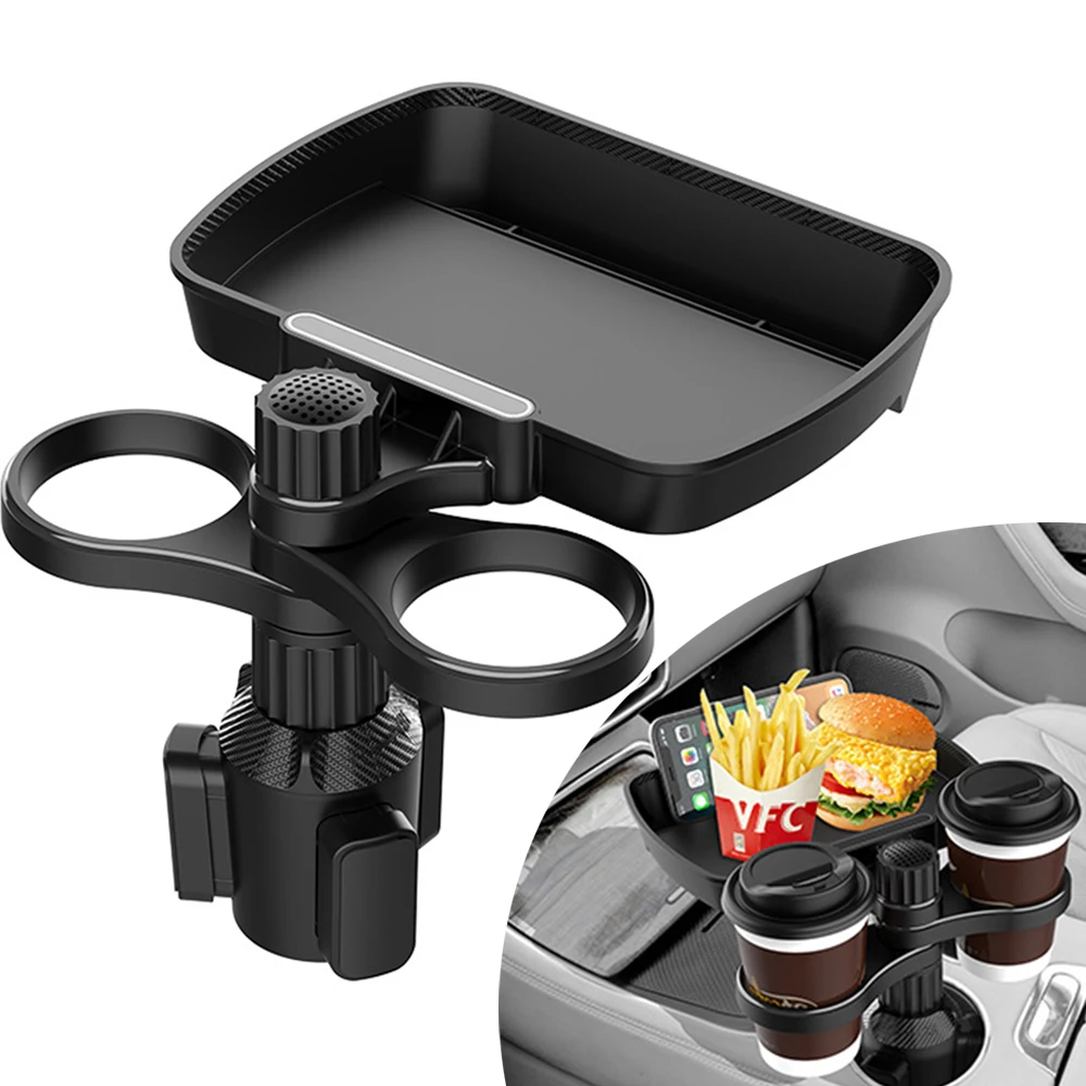 

Car-mounted 360° Rotating Dinner Plate Tray Car-mounted Beverage Coffee Hamburger Water Cup Position Shelf Car Cup Holder Tray