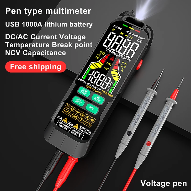 Мультиметр USB цифровой умный мультитестер для измерения напряжения и емкости
