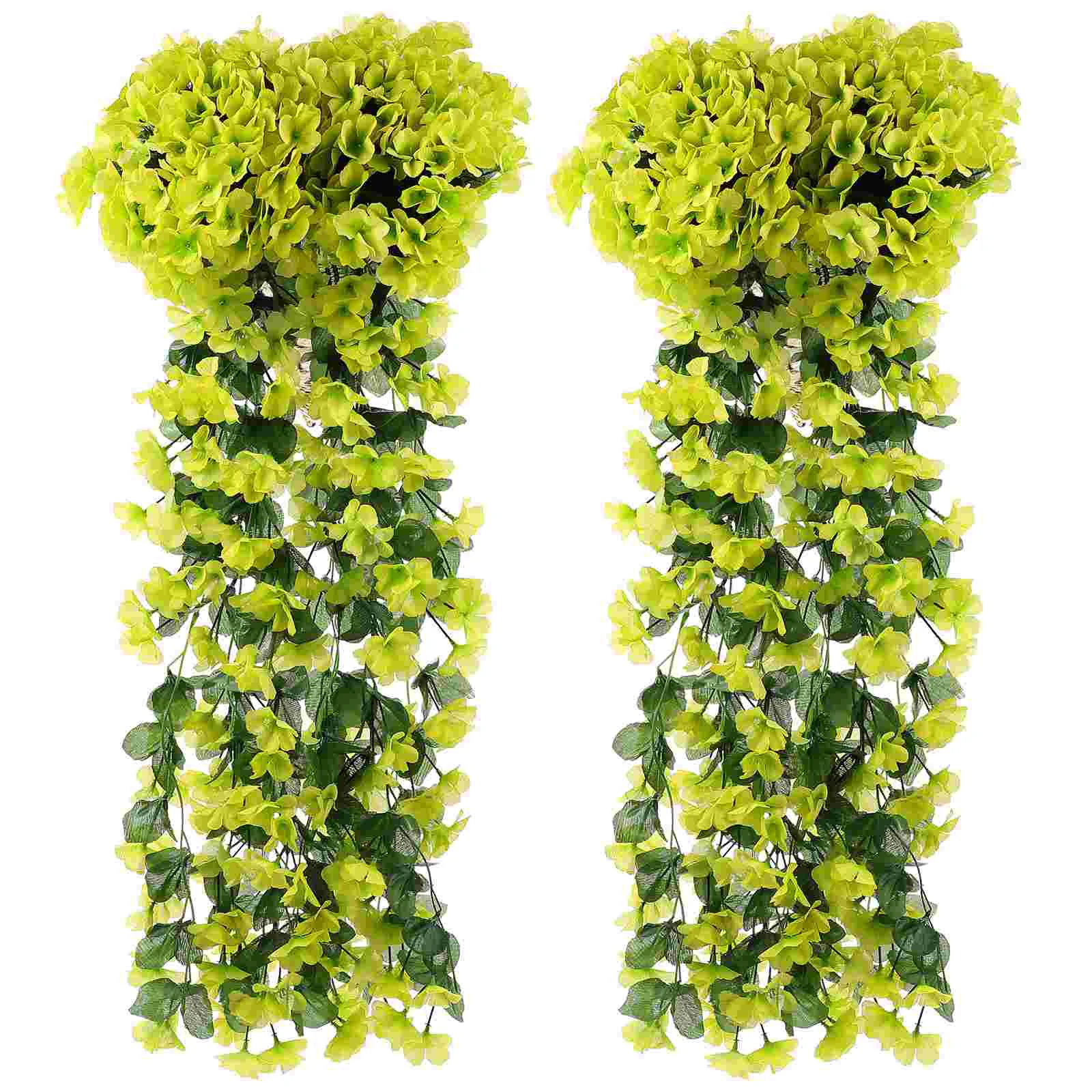 

2 Pcs Artificial Outdoor Plants Faux Hanging Orchid House Simulation Flower Vases Decorative Balcony Flowers Violet Wall
