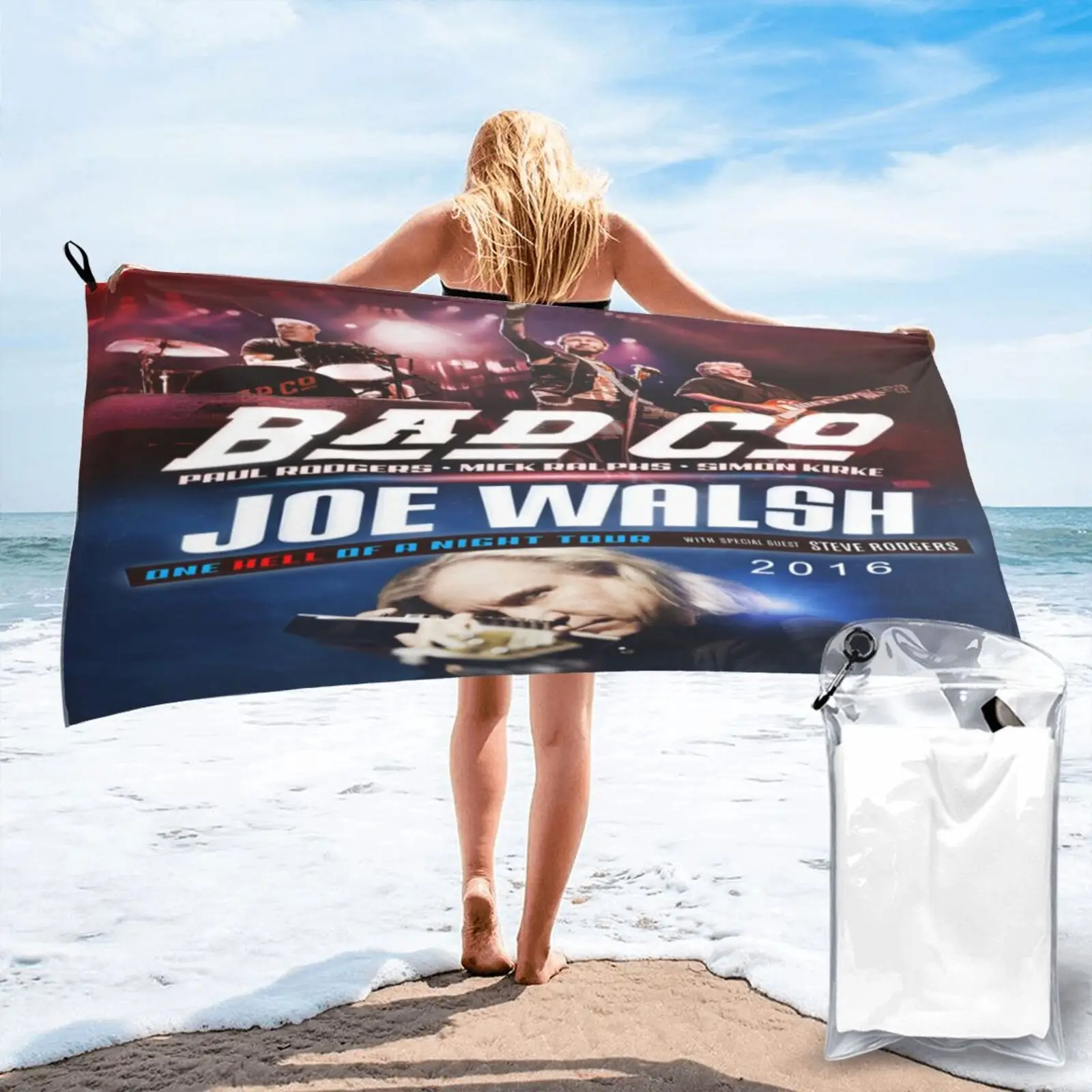 

Bad Company Joe Walsh Tour 2016 Beach Towel Bath Towel Towel Beach Large Bath Towel Terry Towels Towel Bath Large Beach Towels