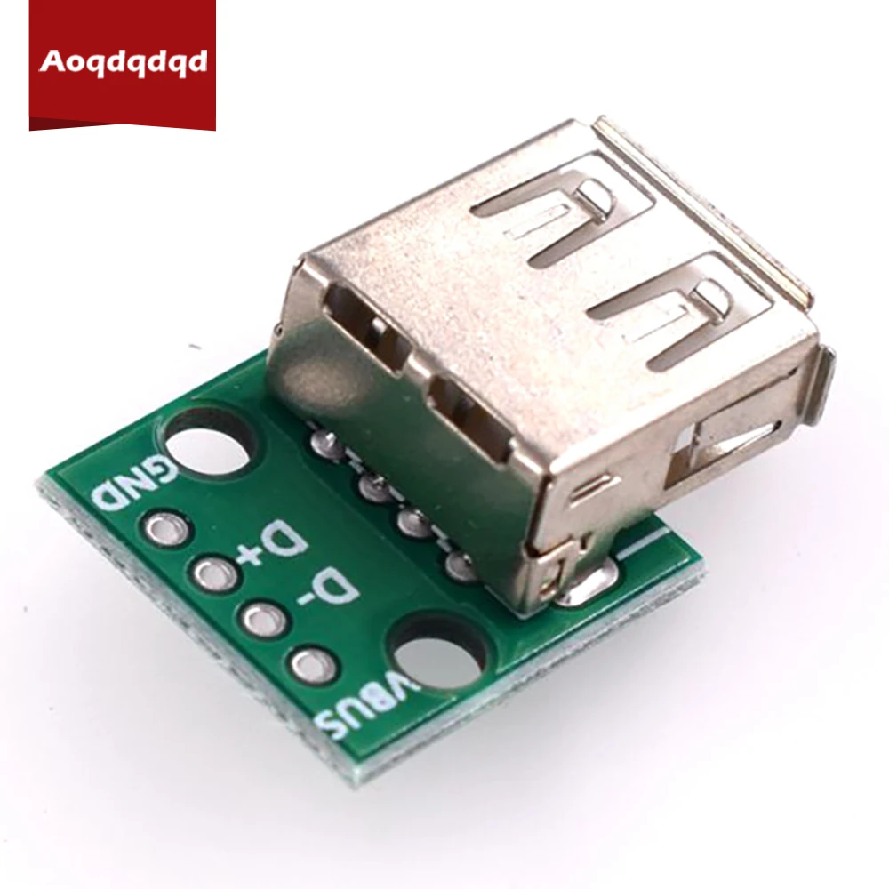 10 шт. адаптер USB 2 54 типа A мама для DIP 4p с прямой штекером мм |