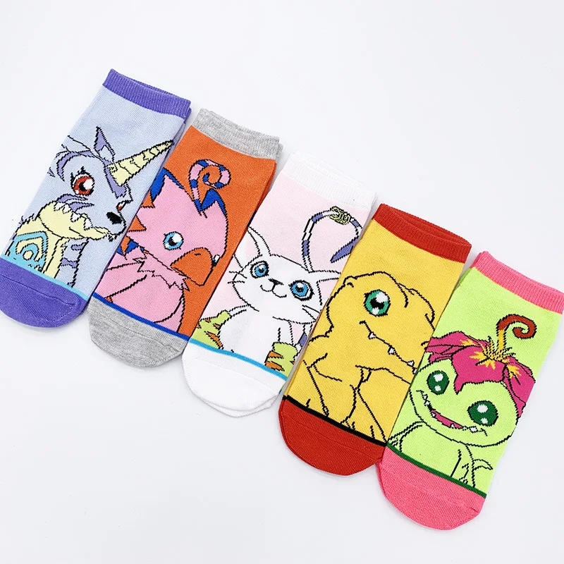 Digimon Приключения Аниме Фигурка агумон габумон Piyomon Palmon Tailmon летние Стандартные носки