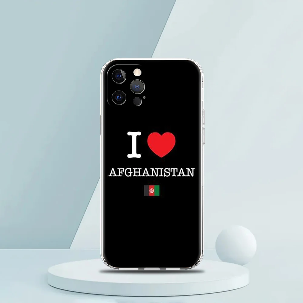 Afghan Afghanistan Flag Transparent Phone Case Cover for iPhone 14 13 12 11 Pro Max X XR 8 7 Plus SE 2020 XS Max Silicone Shell